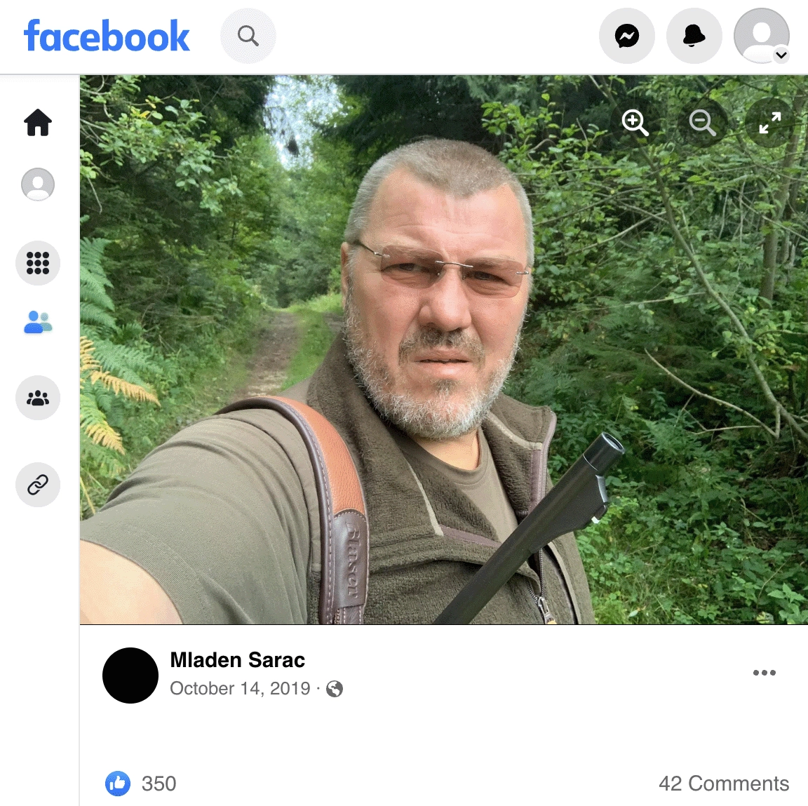 A Facebook photo of Mladen Sarać posted in 2019.